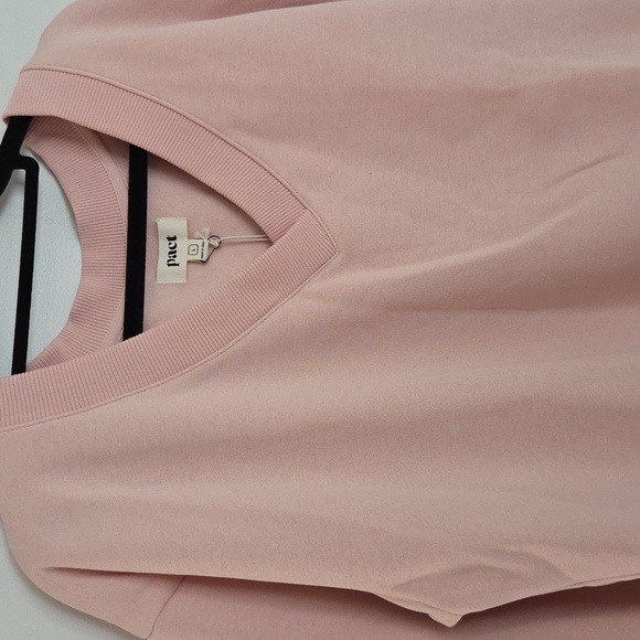 PACT Sweatshirt V-Neck Organic Cotton Blush Pink NWT Sz L - Picture 2 of 9